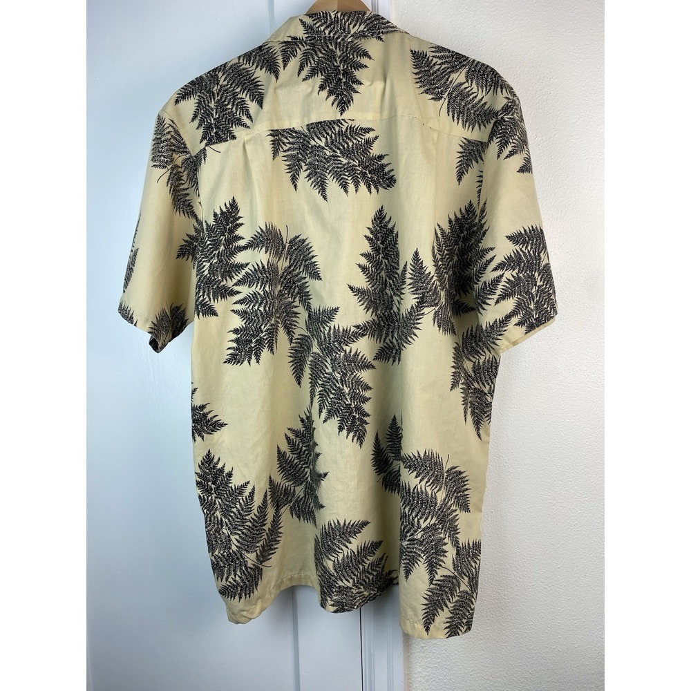 Favant Men's XL Beige Black Fern Short Sleeve Button Up Shirt Designed in Hawaii - Picture 4 of 5